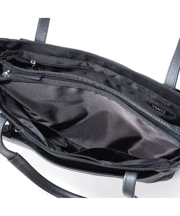 Y'SACCS ナイロン×レザー　スクエアトートバッグ Sサイズ ブラック