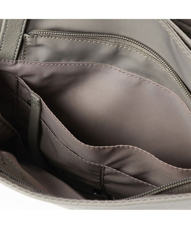 Y'SACCS ナイロン×レザー　スクエアトートバッグ Sサイズ グレージュ