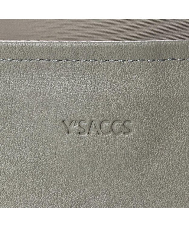 Y'SACCS ナイロン×レザー　スクエアトートバッグ Sサイズ グレージュ