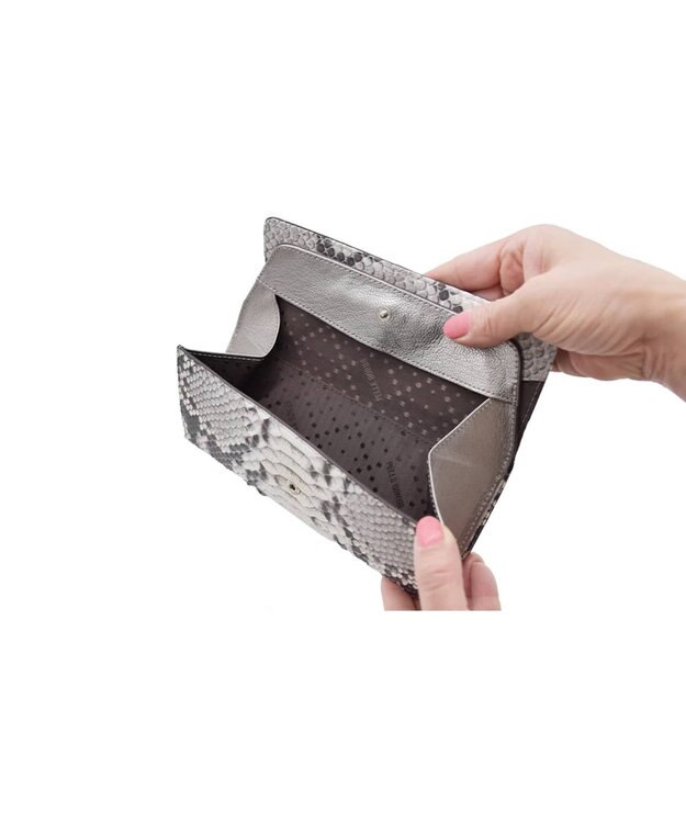MIYABIYA PRIMA PELLE 本革/パイソン 長財布 グレー