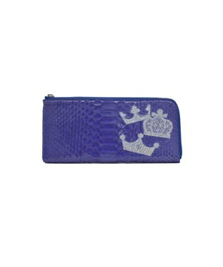 MIYABIYA PRIMA PELLE 本革/パイソン スパンコール刺繍 ラウンド長財布