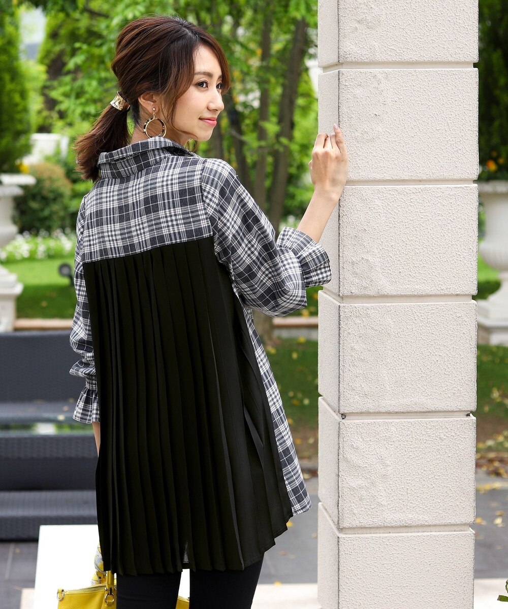 【洗える】小顔効果も叶うバックプリーツシャツチュニック