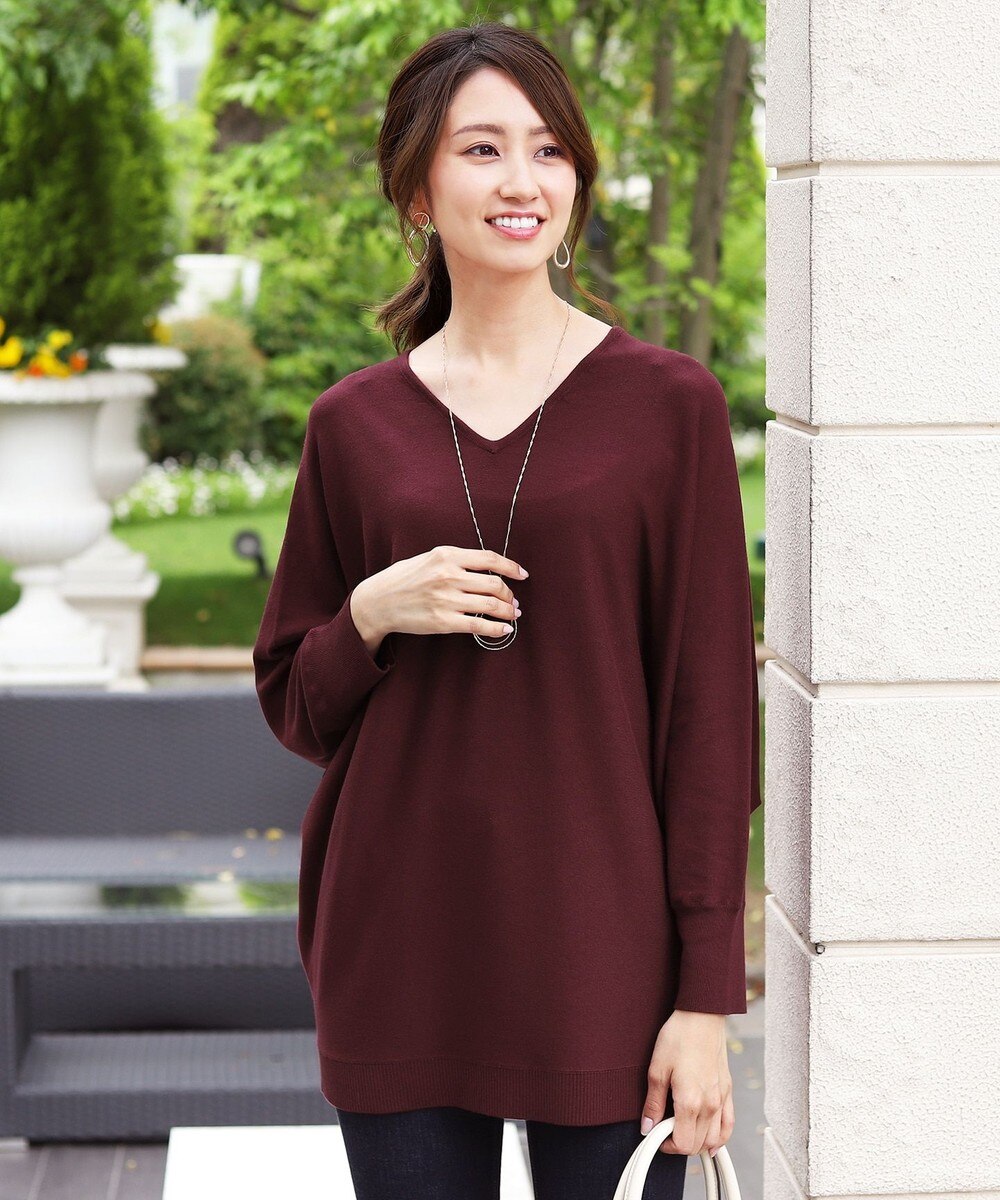 【洗える】もっちり素材のドルマンニットチュニック