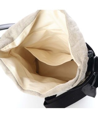 Y'SACCS レザー×リネン　メッシュデザインショルダー ブラック