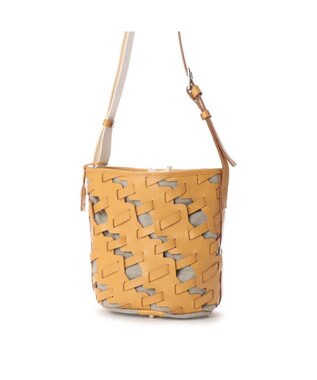 Y'SACCS レザー×リネン　メッシュデザインショルダー ナチュラル