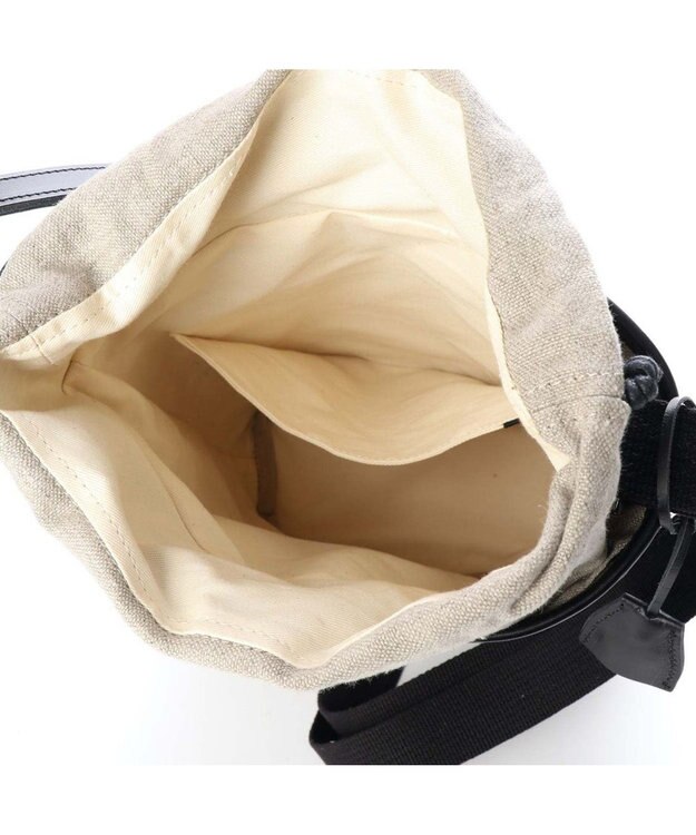 Y'SACCS レザー×リネン　メッシュデザインショルダー ブラック