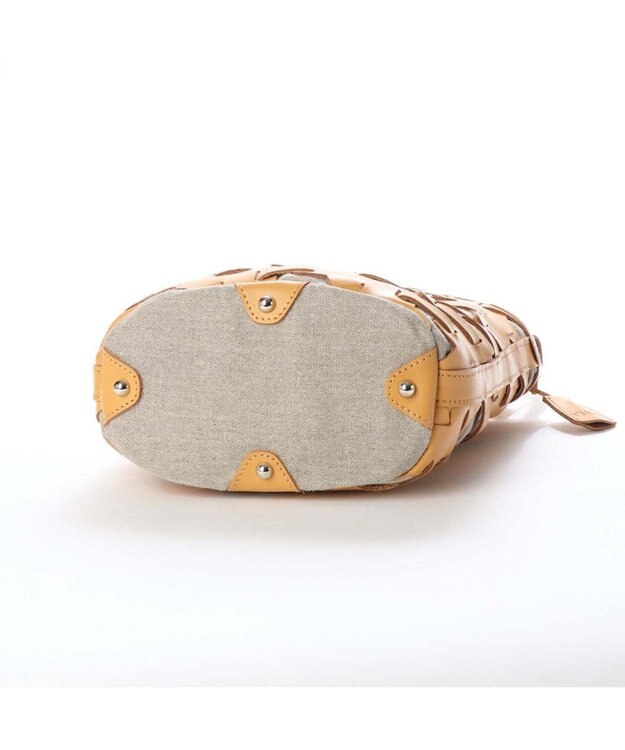 Y'SACCS レザー×リネン　メッシュデザインショルダー ナチュラル