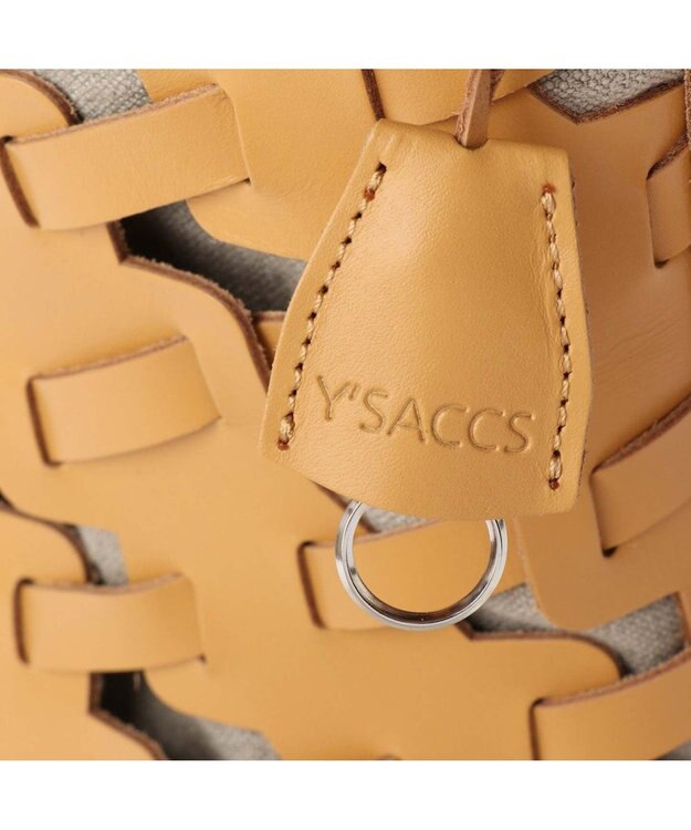 Y'SACCS レザー×リネン　メッシュデザインショルダー ナチュラル