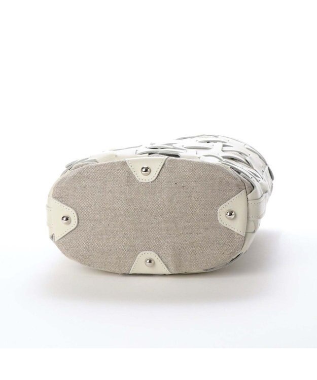 Y'SACCS レザー×リネン　メッシュデザインショルダー アイボリー