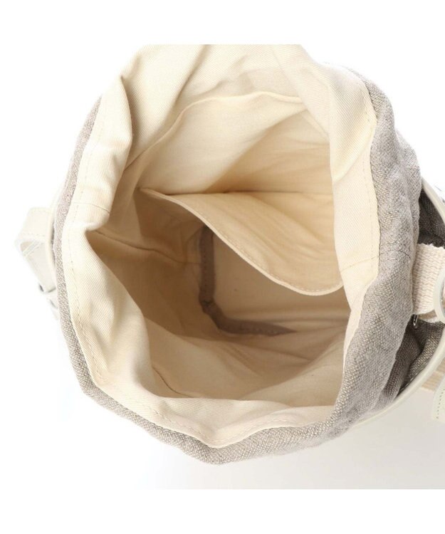 Y'SACCS レザー×リネン　メッシュデザインショルダー アイボリー