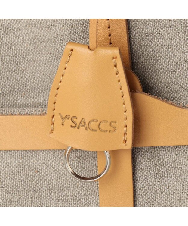 Y'SACCS レザー×リネン　メッシュデザイントート ナチュラル