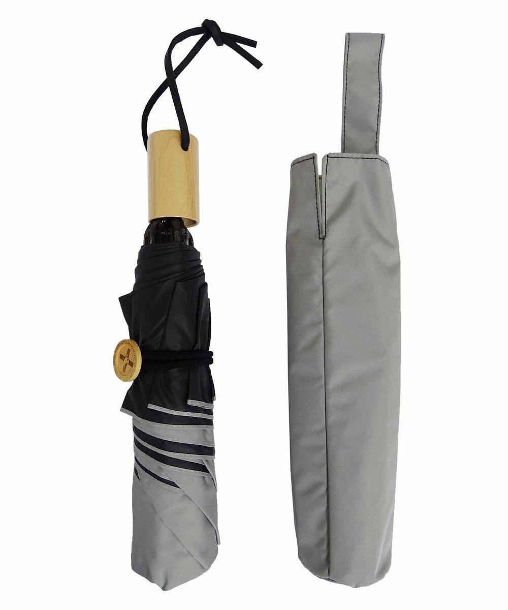 +RING レディース向け プラスリング 晴雨兼用（折傘）GRY T834 