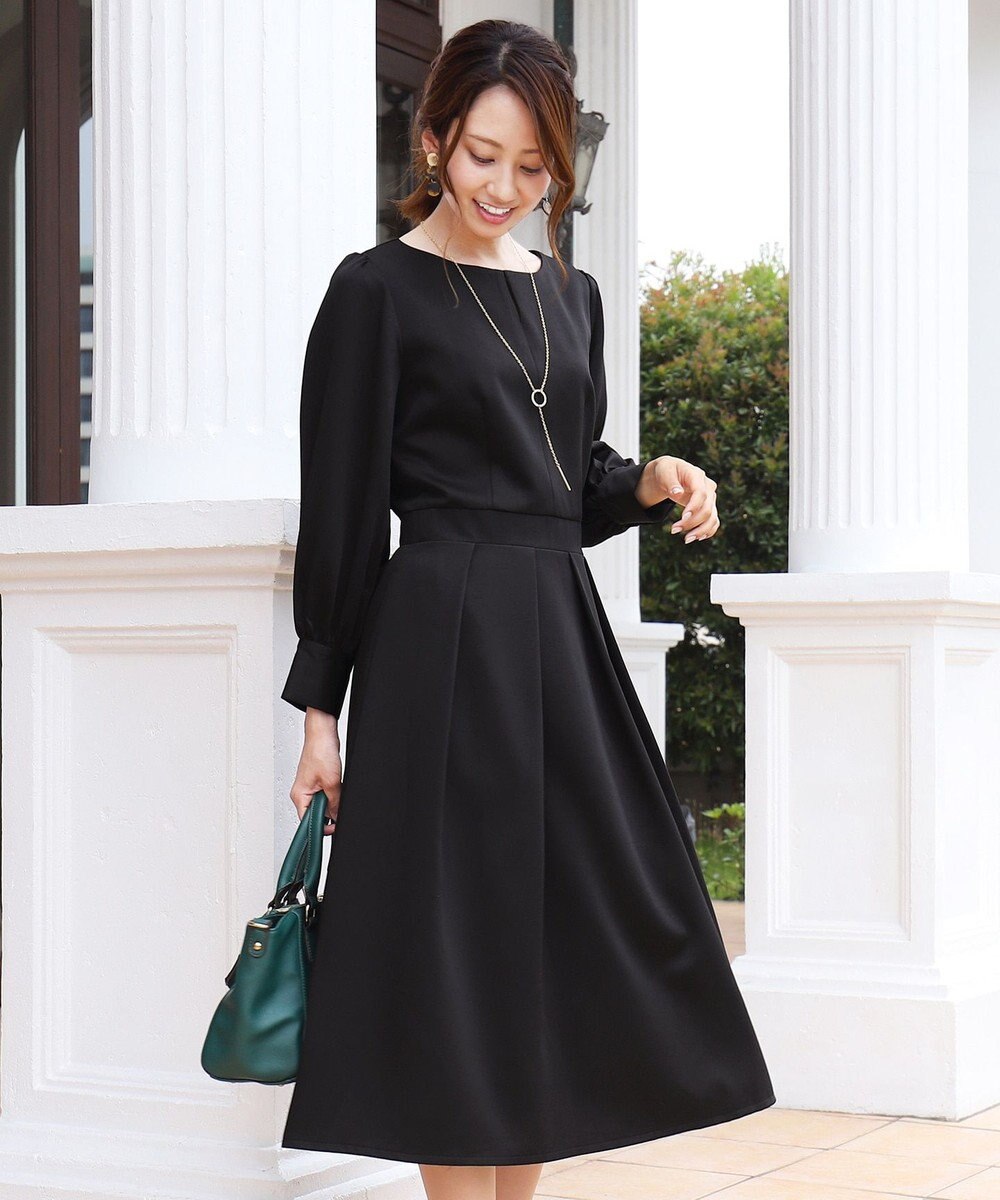 洗える 上品くるみボタン付きミモレワンピース Tiaclasseファッション通販 公式通販 オンワード クローゼット