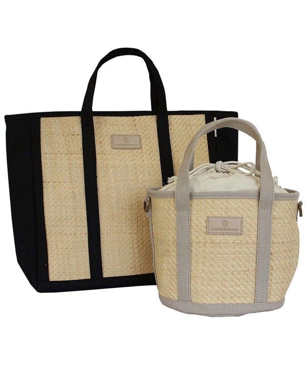 ROOTOTE 1827【カゴバッグ：A4サイズ収納】/ EU.ミディアム.コンビバスケット-A 03：ブラック