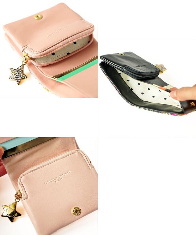tsumori chisato CARRY ハッピースタッフ　ミニ財布　2つ折り ブラック
