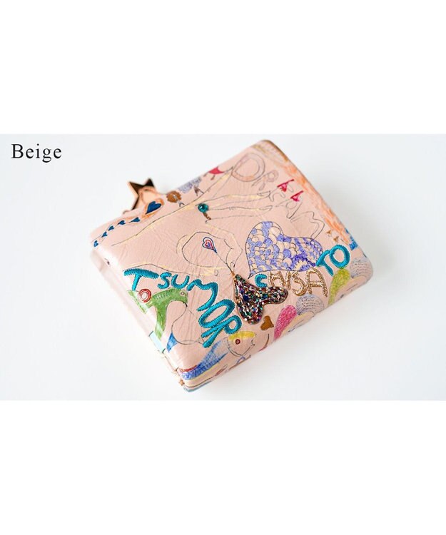 tsumori chisato CARRY ハッピースタッフ　折り財布　2つ折り ベージュ
