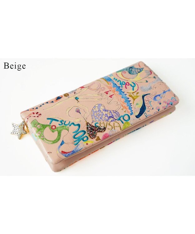 tsumori chisato CARRY ハッピースタッフ　長財布　2つ折り　かぶせ ベージュ