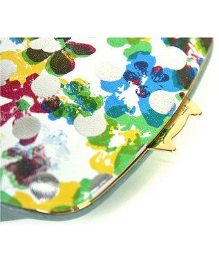 tsumori chisato CARRY ドットフラワーネコ　がま口　小銭入れ　マルチケース グリーン