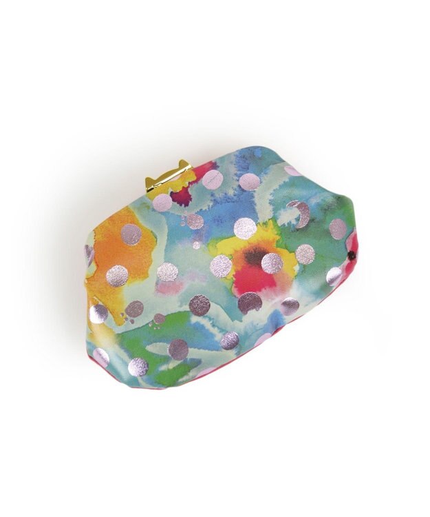 tsumori chisato CARRY ドットフラワーネコ　がま口　小銭入れ　マルチケース ピンク