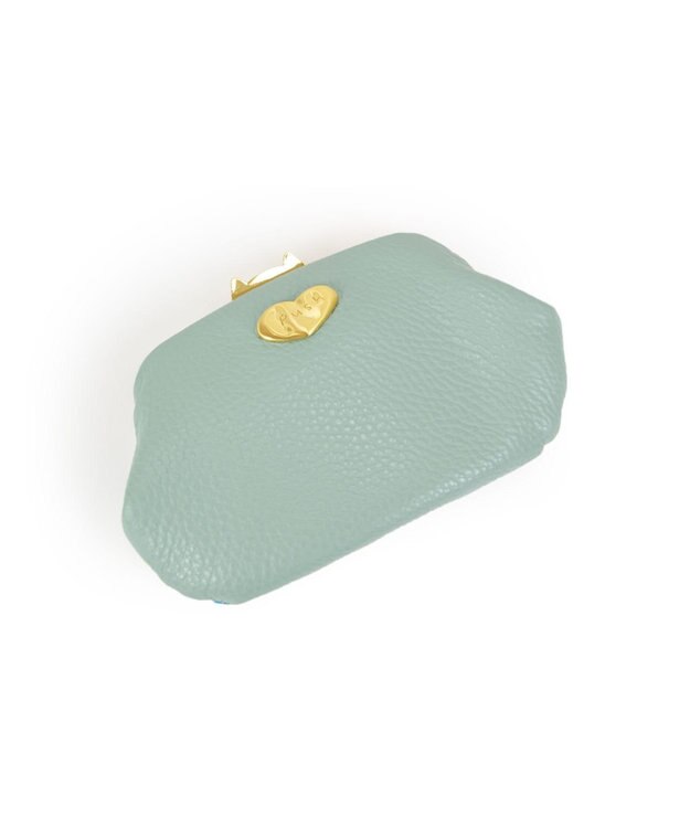 tsumori chisato CARRY ドットフラワーネコ　がま口　小銭入れ　マルチケース グリーン