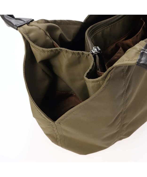 Y'SACCS リサイクルナイロン　ふんわりトート　Sサイズ カーキ