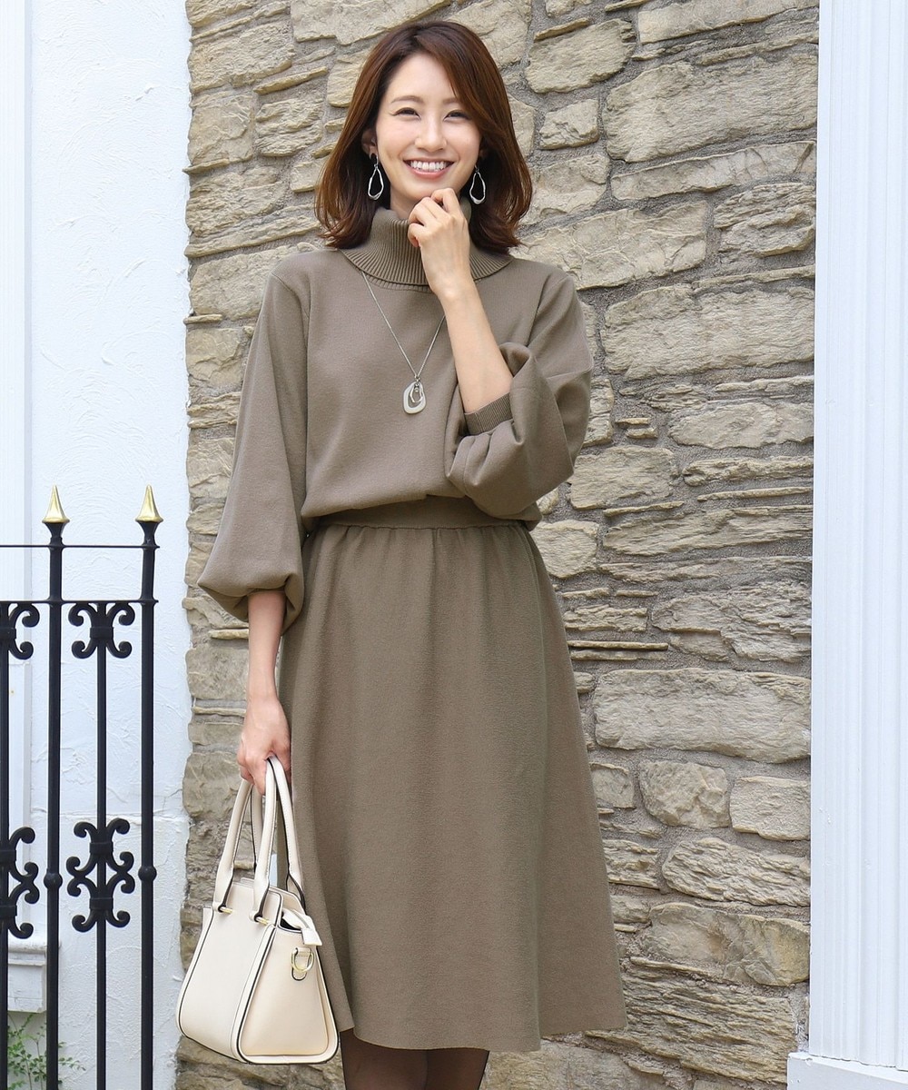 【洗える】1枚で着映えするタートルニットワンピース