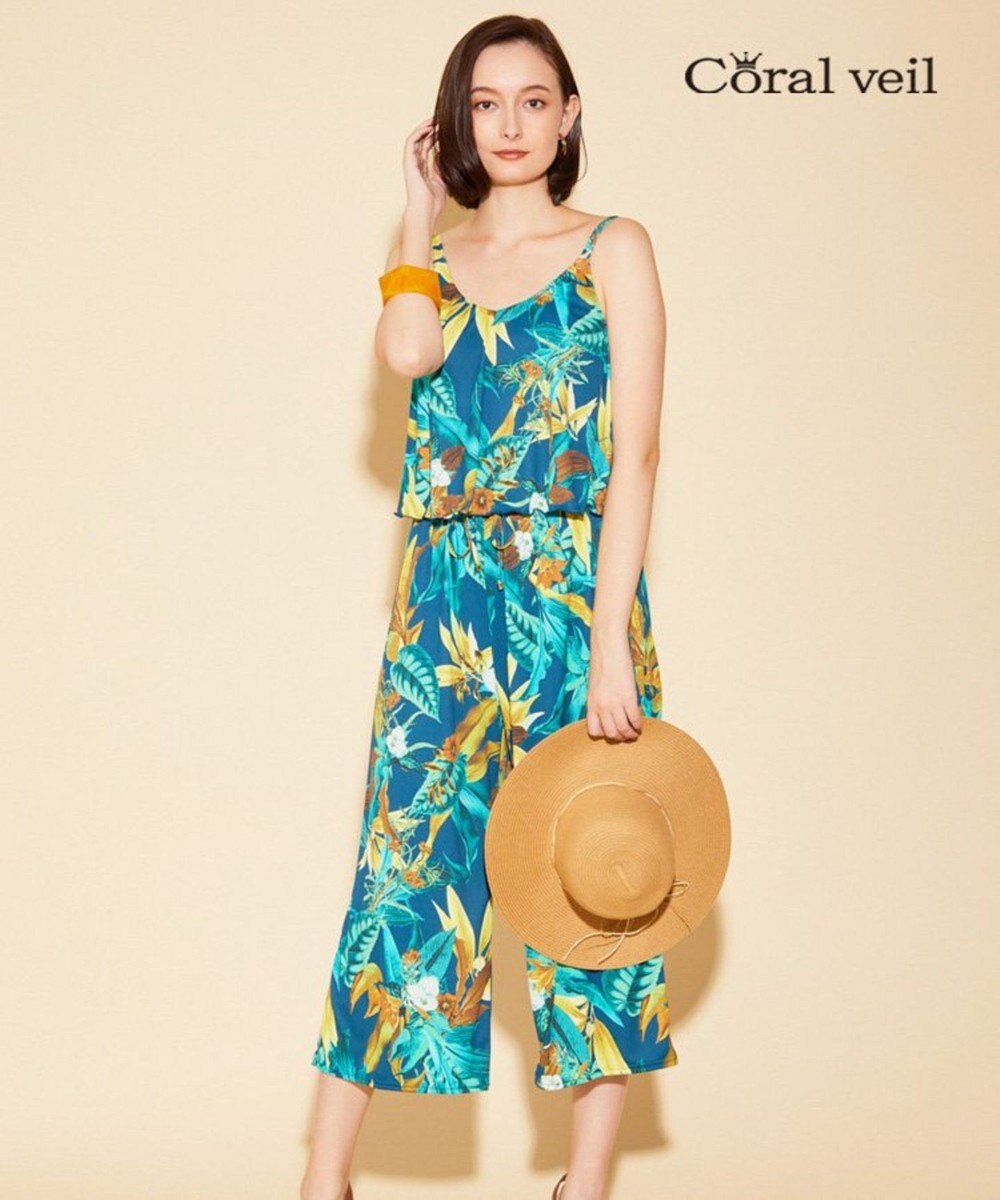 San-ai Resort（三愛水着楽園） 【Coral veil】Lily Garden　ガウチョ 3点セット 9号/11号 