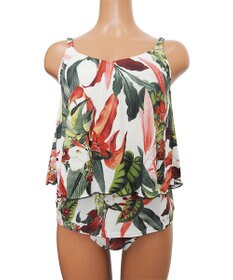 San-ai Resort（三愛水着楽園） 【Coral veil】Lily Garden　ガウチョ 3点セット 9号/11号