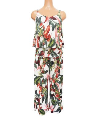 San-ai Resort（三愛水着楽園） 【Coral veil】Lily Garden　ガウチョ 3点セット 9号/11号 オフホワイト