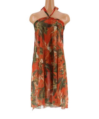 San-ai Resort（三愛水着楽園） 【Coral veil】Lily Garden　アレンジ パレオ オレンジ