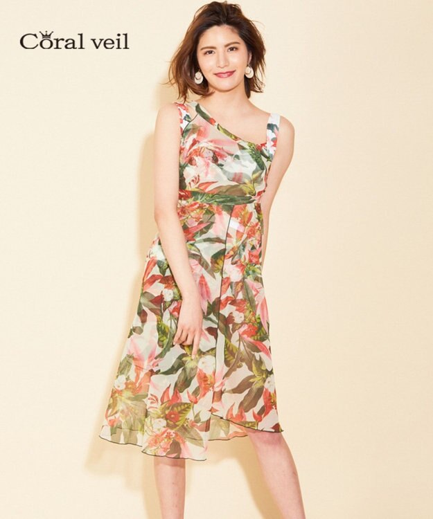 San-ai Resort（三愛水着楽園） 【Coral veil】Lily Garden　アレンジ パレオ オレンジ
