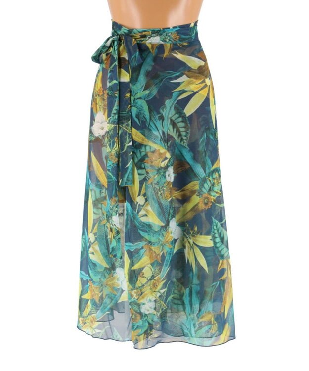 San-ai Resort（三愛水着楽園） 【Coral veil】Lily Garden　アレンジ パレオ グリーン