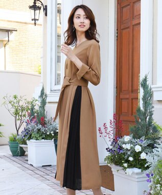 洗える 2way 体型カバーも叶う サイドプリーツワンピース Tiaclasse L ファッション通販 公式通販 オンワード クローゼット