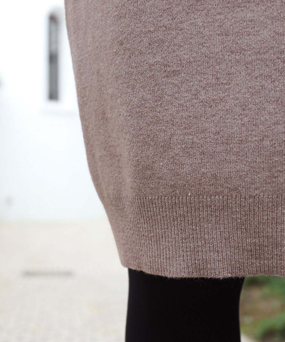 Tiaclasse L 【洗える】着心地抜群のボトルネック袖コンニットワンピース 