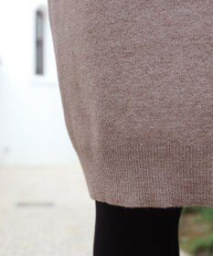 Tiaclasse L 【洗える】着心地抜群のボトルネック袖コンニットワンピース