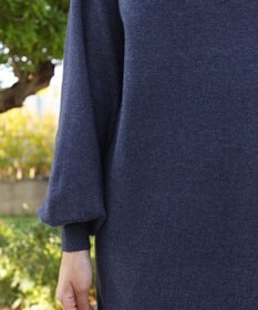 Tiaclasse L 【洗える】着心地抜群のボトルネック袖コンニットワンピース