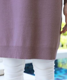 Tiaclasse L 【洗える】着心地抜群のボトルネック袖コンニットワンピース