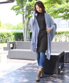 Tiaclasse L 【洗える】着心地抜群のボトルネック袖コンニットワンピース