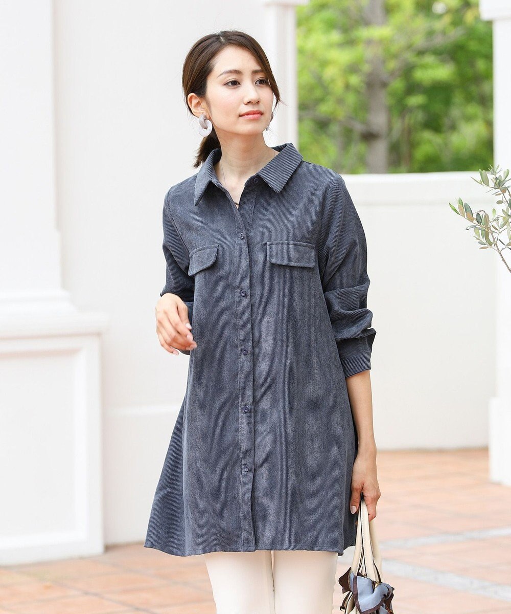 新色追加 洗える 体型カバーも叶うコーデュロイフレアシャツチュニック Tiaclasseファッション通販 公式通販 オンワード クローゼット