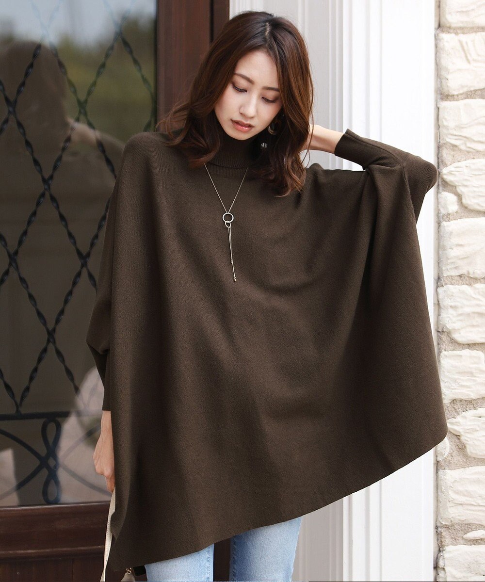 新色追加 洗える 体型カバーも叶う ポンチョ風ニットチュニック Tiaclasseファッション通販 公式通販 オンワード クローゼット