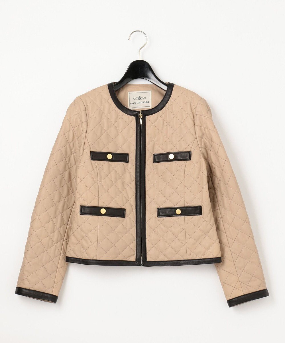 キルティング配色レザージャケット Grace Continentalファッション通販 公式通販 オンワード クローゼット