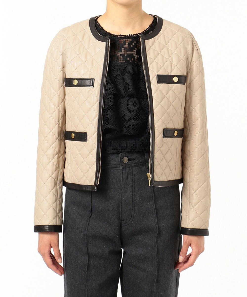 キルティング配色レザージャケット Grace Continental ファッション通販 公式通販 オンワード クローゼット
