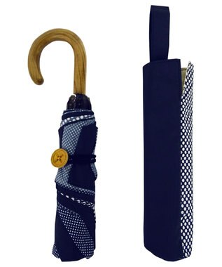 +RING 【UVカット90%以上】【数量限定】レディース向け 晴雨兼用（折傘） NVY-DOT T909 紺