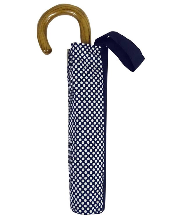 +RING 【UVカット90%以上】【数量限定】レディース向け 晴雨兼用（折傘） NVY-DOT T909 紺