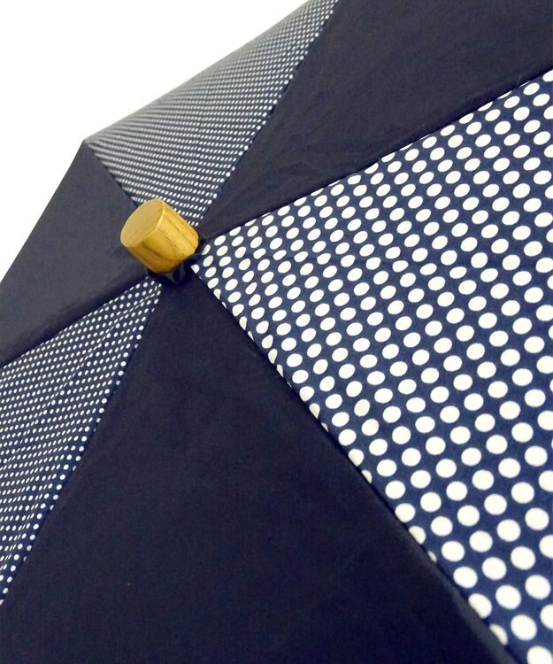 +RING 【UVカット90%以上】【数量限定】レディース向け 晴雨兼用（折傘） NVY-DOT T909 紺