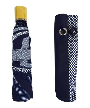 +RING 【プラスリング】数量限定 UNISEX 折傘55cm NVY-DOT T905 紺