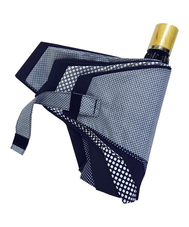 +RING 【プラスリング】数量限定 UNISEX 折傘55cm NVY-DOT T905 紺