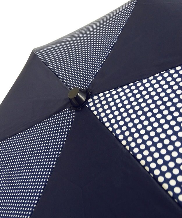 +RING 【プラスリング】数量限定 UNISEX 折傘55cm NVY-DOT T905 紺