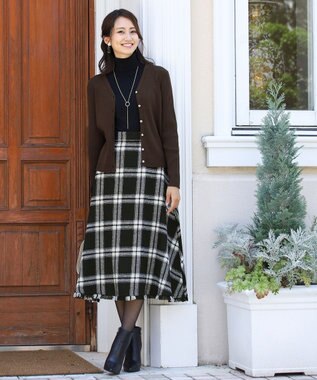 洗える 大人華やかなチェック柄フレアスカート Tiaclasseファッション通販 公式通販 オンワード クローゼット
