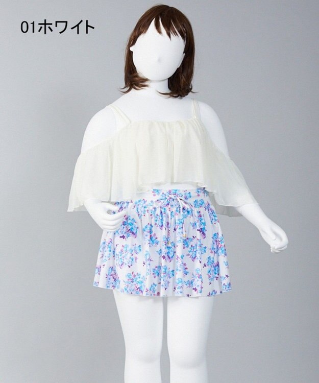 San-ai Resort（三愛水着楽園） 【San-ai Resort】More Size 3点セット水着 15号/17号 オフホワイト